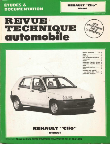 Etudes et Documentation RENAULT CLIO RL et RT - 1992 | CIP5341 |