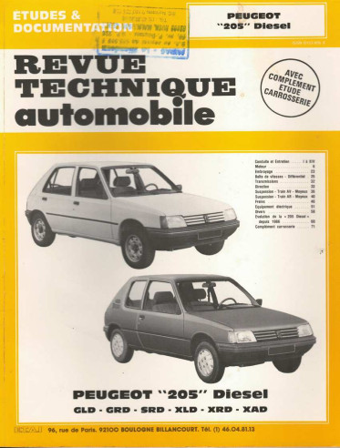 Etudes et Documentation PEUGEOT 205 DIESEL | CIP4563 |