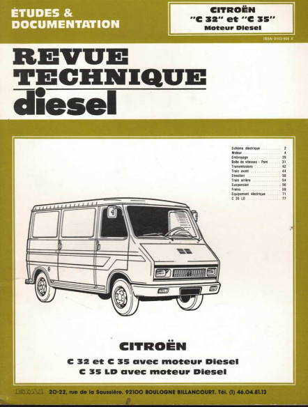Etudes et Documentation CITROEN C32 et C35 DIESEL - INCLUS LD | CIP0832 |