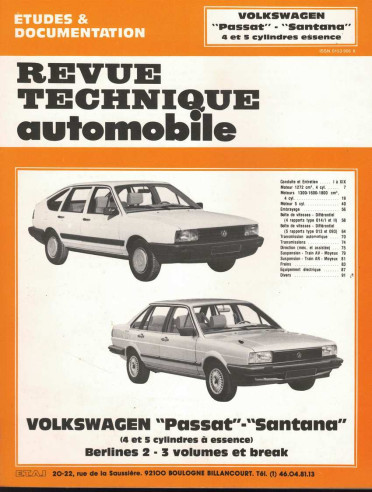 Etudes et Documentation VOLKSWAGEN PASSAT et SANTANA - 4 /5 CYLINDRES ESSENCE | CIP4571 |