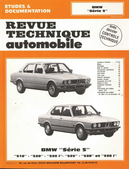 Etudes et Documentation BMW SERIE 5 | CIP3565 |