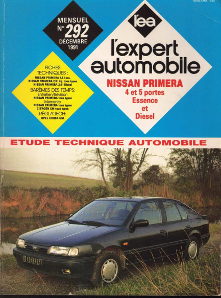 Etude Technique Automobile NISSAN PRIMERA 1.6L et 2.0L - ESSENCE et DIESEL | LEA292 |