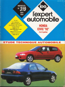 Etude Technique Automobile HONDA CIVIC 92 1.3 - 1.5 et 1.6 - 3 et 5 PORTES | LEA319 |