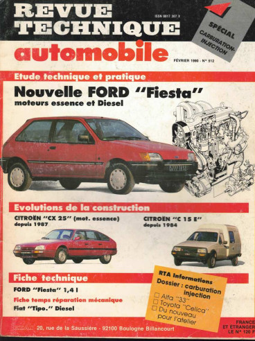 Revue Technique Automobile FORD FIESTA - ESSENCE et DIESEL | RTAANC512 |