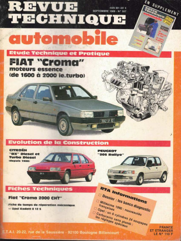Revue Technique Automobile FIAT CROMA - 1600 à 2000ie TURBO | RTAANC507 |
