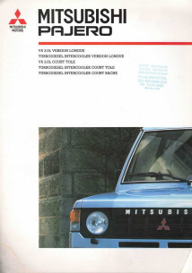 Catalogue MITSUBISHI PAJERO 2500 et T/D (1990) Français | MITSU03 - Ref: Be-FJR91CATFR 2/28 |