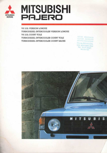 Catalogue MITSUBISHI PAJERO 2500 et T/D (1990) Français | MITSU03 - Ref: Be-FJR91CATFR 2/28 |