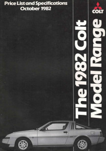 Catalogue MITSUBISHI COLT Price List and Spécifications (1982) Anglais | MITSU11 - Ref: COLT1982 |