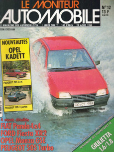 Moniteur automobile FIAT PANDA 4X4 - FORD FIESTA XR2 - OPEL MONZA GSE - PEUGEOT 505 TURBO N°012 | Moniteur N°012 |
