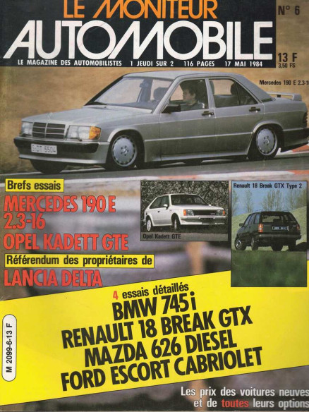 Moniteur automobile BMW 745i - RENAULT 18 BREAK GTX - MAZDA 626 D - FORD ESCORT CAB N°06 | Moniteur N°06 |
