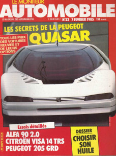Moniteur automobile ALFA 90 2.0 - CITROEN VISA 14 TRS - PEUGEOT 205 GRD N°023 | Moniteur N°023 |