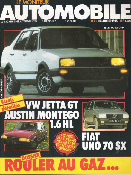 Moniteur automobile VW JETTA GT - AUSTIN MONTEGO 1.6 HL - FIAT UNO 70 SX N°021 | Moniteur N°021 |