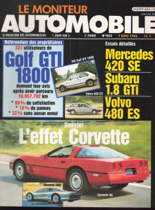 Moniteur automobile MERCDES 420 SE- SUBARU 1.8 GTi - VOLVO 480 ES N°853 | Moniteur N°853 |