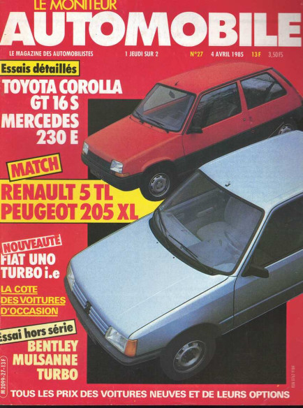 Moniteur automobile TOYOTA COROLLA GT 16S - MERCEDES 230E N°027 | Moniteur N°027 |