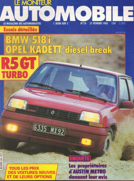 Moniteur automobile BMW 518i - OPEL KADETT DIESEL BREAK N°024 | Moniteur N°024 |