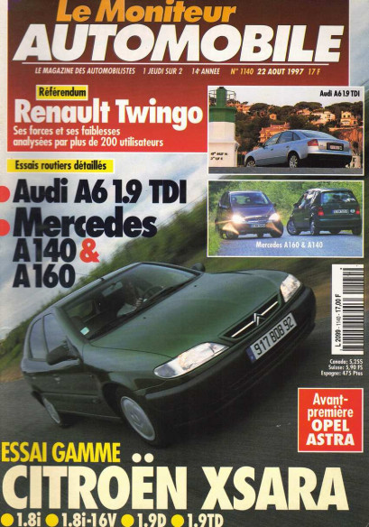 Moniteur automobile AUDI A6 1.9 TDi - MERCDES A140 et A160 N°1140 | Moniteur N°1140 |