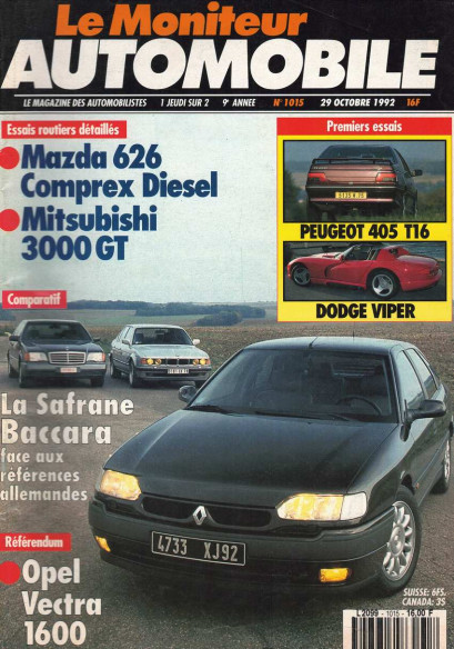Moniteur automobile N°1015 MAZDA 626 COMPREX DIESEL - MITSIBISHI 3000 GT | Moniteur N°1015 |