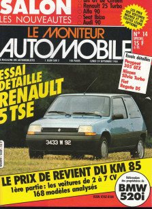 Moniteur automobile RENAULT 5 TSE - PEUGEOT 305 GTX - NISSAN SILVIA TURBO - FIAT REGATA DS N°014 | Moniteur N°014 |