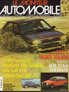Moniteur automobile PEUGEOT 205 TURBO 16 - FORD FIESTA - VW GOLF GTD - VOLVO 360 N°08 | Moniteur |