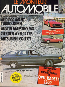 Moniteur automobile AUDI 100 AVANT - AUSTIN MAESTRO MG - CITROEN AXEL 12 - MITSUBISHI COLT GT N°11 | Moniteur N°11 |
