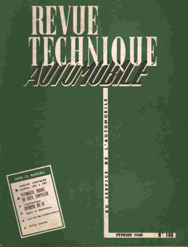 REVUE TECHNIQUE CHRYSLER de 1956 à 1959 (Edition 1960) | RTA166 |