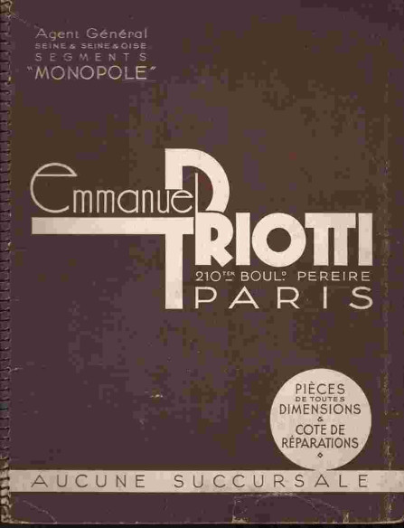 EMMANUEL PRIOTTI SEGMENTS "MONOPLOE" 1932 | SEGMENTS PRIOTTI |
