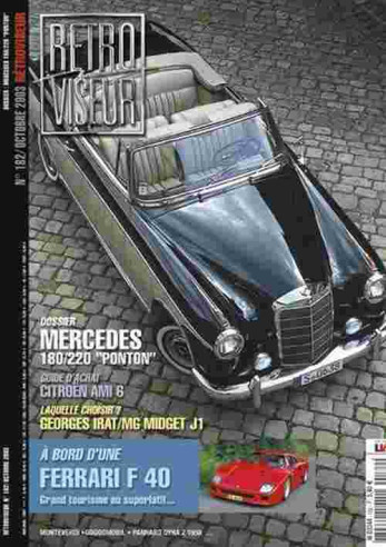 Rétroviseur n°182 - Dossier MERCEDES 180 et 220 Ponton 1953-1962 | Rétroviseur n°182 |