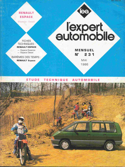 Etude Technique Automobile RENAULT ESPACE ESENCE et DIESEL - 1986 | LEA231 |