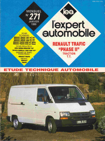 Etude Technique Automobile RENAULT TRAFIC 2 TOUS TYPES - 1990 | LEA271 |