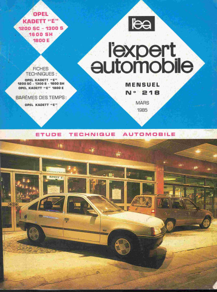Etude Technique Automobile OPEL KADETT "E" - 1985 | LEA218 |