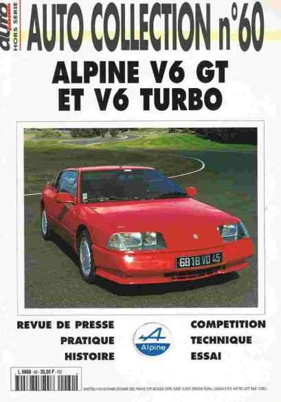 ALPINE V6 - Magazine AUTO COLLECTION N°60 | AUTO COLLECTION N°60 |