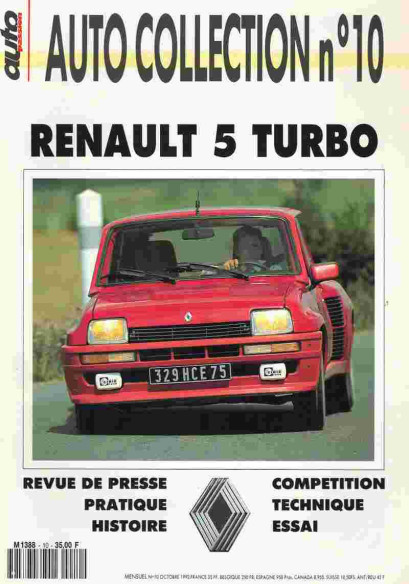 RENAULT 5 TURBO - Magazine AUTO COLLECTION N°10 | AUTO COLLECTION N°10 |