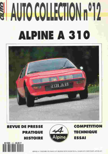 ALPINE A310 - Magazine AUTO COLLECTION N°12 | AUTO COLLECTION N°12 |