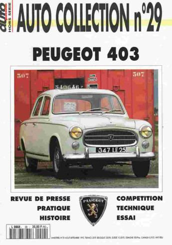 PEUGEOT 403 - Magazine AUTO COLLECTION N°29 | AUTO COLLECTION N°29 |