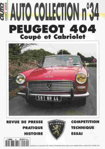 PEUGEOT 404 Coupé et Cabriolet - Magazine AUTO COLLECTION N°34 | AUTO COLLECTION N°34 |