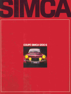 Brochure SIMCA 1200 S (1969) Français | TAL19 - SIMCA 1200 |