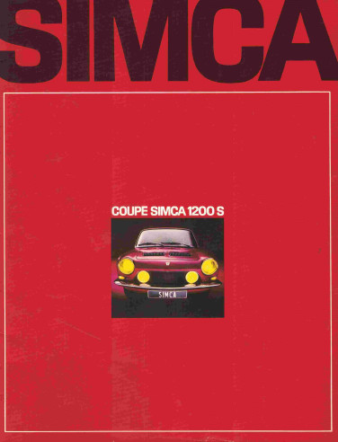 Brochure SIMCA 1200 S (1969) Français | TAL19 - SIMCA 1200 |