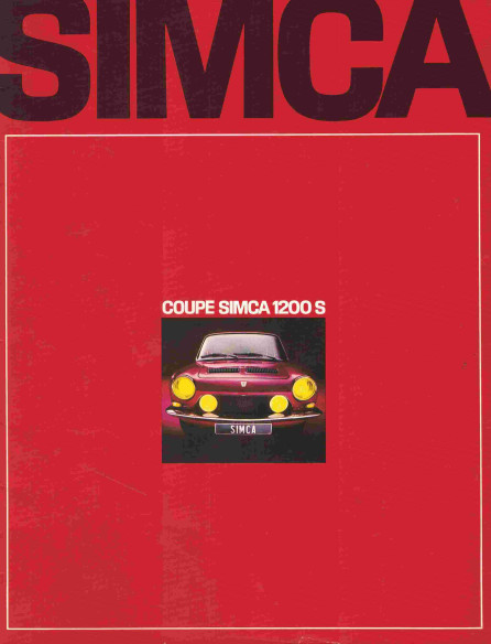 Brochure SIMCA 1200 S (1969) Français | TAL19 - SIMCA 1200 |