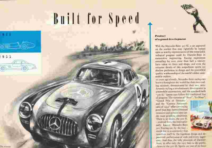 Brochure MERCEDES 300 SL BUILT FOR SPEED (REPRINT 1975) | MER245 - Ref: 303-515E-755/E |