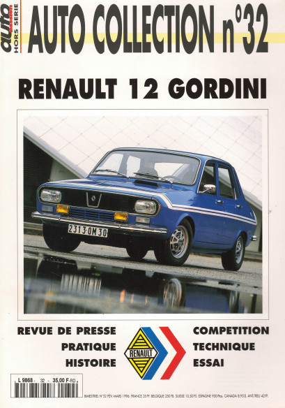 RENAULT 12 GORDINI - Magazine AUTO COLLECTION N°32 | AUTO COLLECTION N°32 |
