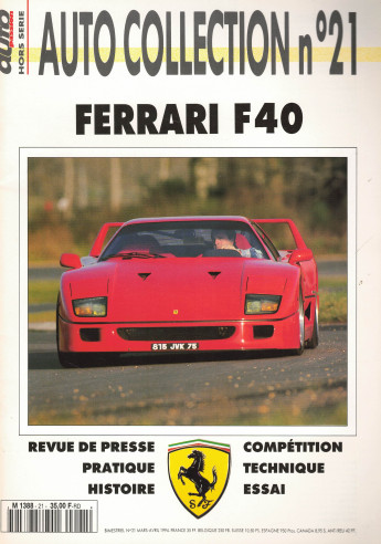 FERRARI F40 - Magazine AUTO COLLECTION N°21 | AUTO COLLECTION N°21 |