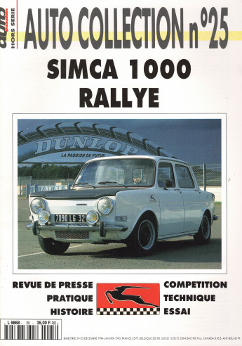 SIMCA 1000 RALLYE - Magazine AUTO COLLECTION N°25 | AUTO COLLECTION N°25 |