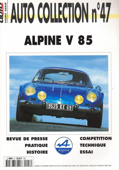 ALPINE V85 - Magazine AUTO COLLECTION n°47 | AUTO COLLECTION n°47 |