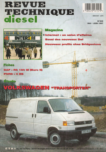 Revue technique Diesel VOLKSWAGEN TRANSPORTER ABL et ACV | RTD205-OCCASION |