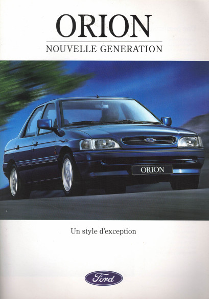 Brochure FORD ORION - Nouvelle génération (08/1992) | FOR06 - Ref: PN 273502/9208/150M/FR |