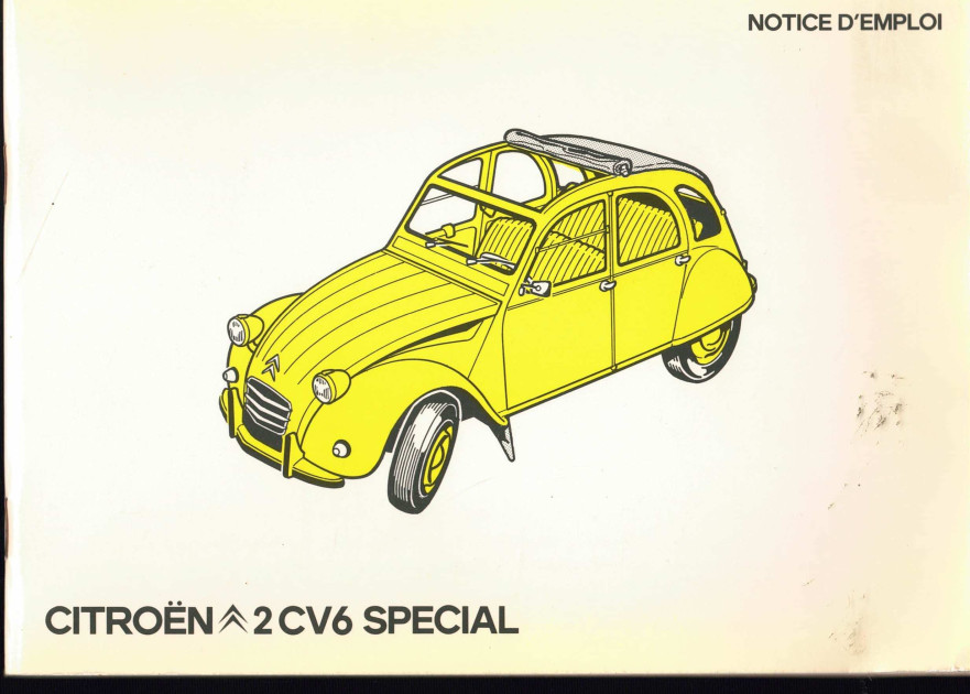 Notice d'emploi Citroën 2cv6 Spécial | Notice 2cv6 Spécial |