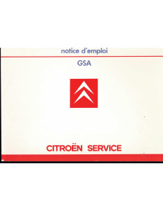 Notice d'emploi Citroën GSA (1985) | Notice Citroën GSA |