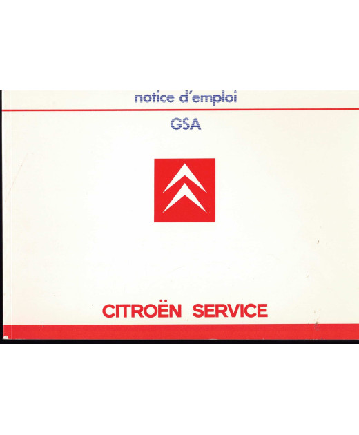 Notice d'emploi Citroën GSA (1985) | Notice Citroën GSA |