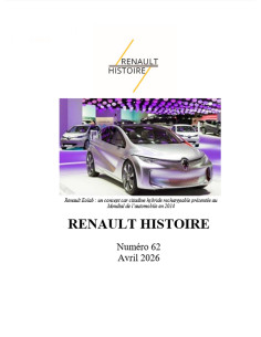 Renault Histoire N°62- Avril 2026 (Renault Eolab) | Renault Histoire N°62 |