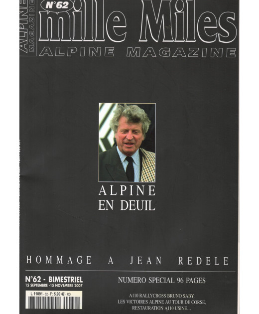Mille Miles, Alpine Club Revue N°62 - Hommage Jean Rédélé | Alpine Revue N°62 |